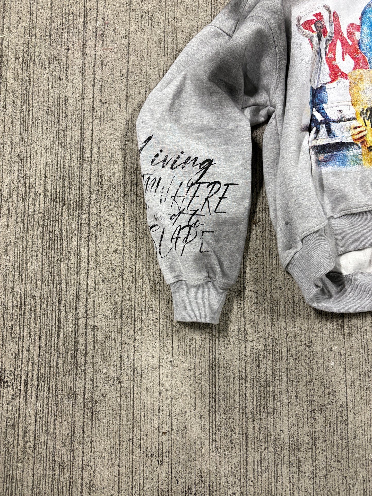 “Life sucks”distressed zip up