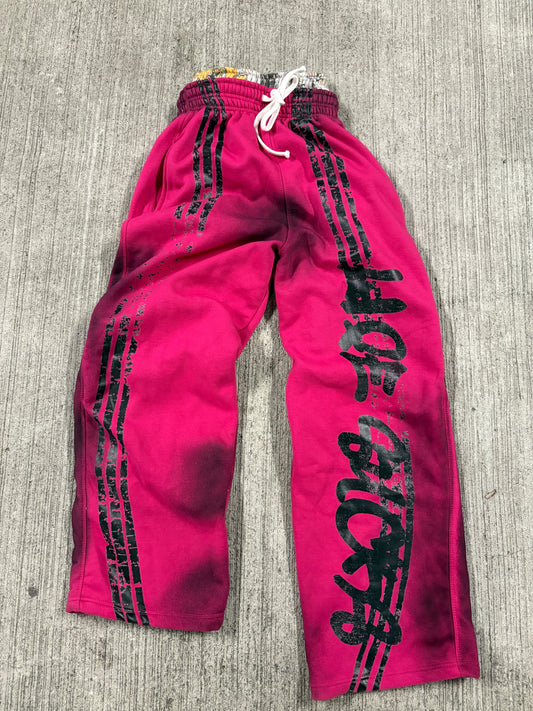 “Life sucks“ double layer dirty wash sweatpants